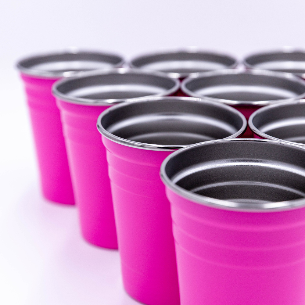 Beerpong Cups Stainless Steel PINK